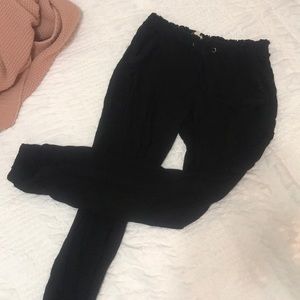 Black cotton joggers